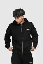 45keys Basic Zip Hoodie Black (7)