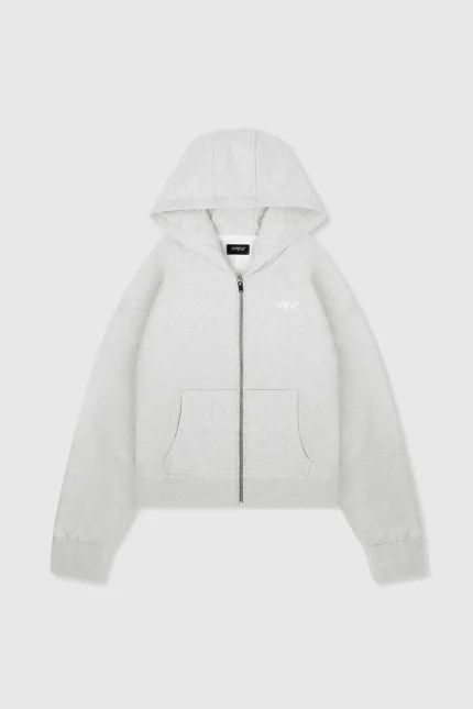 45keys Basic Zip Hoodie Grey Melange (1)