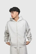 45keys Basic Zip Hoodie Grey Melange (10)