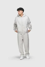 45keys Basic Zip Hoodie Grey Melange (13)