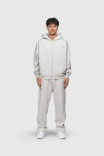 45keys Basic Zip Hoodie Grey Melange (15)