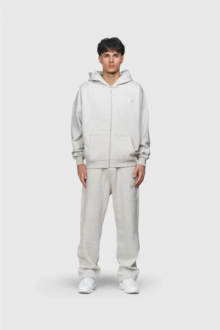 45keys Basic Zip Hoodie Grey Melange (15)