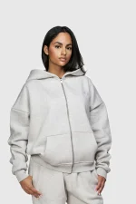 45keys Basic Zip Hoodie Grey Melange (2)