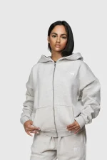 45keys Basic Zip Hoodie Grey Melange (3)