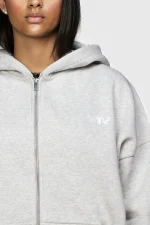 45keys Basic Zip Hoodie Grey Melange (4)