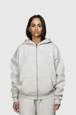 45keys Basic Zip Hoodie Grey Melange (5)
