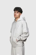45keys Basic Zip Hoodie Grey Melange (9)