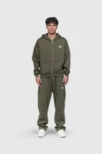 45keys Basic Zip Hoodie Olive (7)