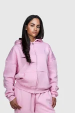 45keys Basic Zip Hoodie Pink (11)