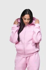 45keys Basic Zip Hoodie Pink (12)