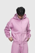 45keys Basic Zip Hoodie Pink (2)