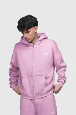 45keys Basic Zip Hoodie Pink (4)