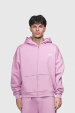 45keys Basic Zip Hoodie Pink (6)