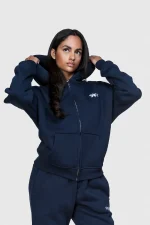 45keys Basic Zipper Hoodie Navy (1)