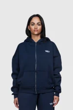 45keys Basic Zipper Hoodie Navy (3)
