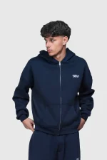 45keys Basic Zipper Hoodie Navy (7)