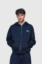 45keys Basic Zipper Hoodie Navy (8)