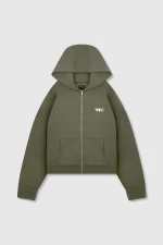 45keys Basic Zipper Hoodie Olive (1)