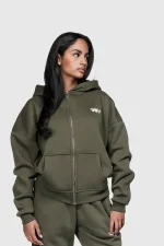 45keys Basic Zipper Hoodie Olive (3)