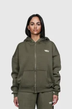 45keys Basic Zipper Hoodie Olive (5)