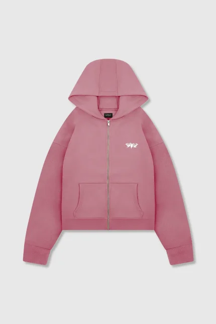 45keys Basic Zipper Hoodie Rose (1)
