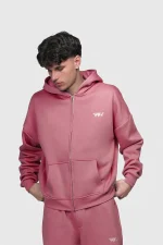 45keys Basic Zipper Hoodie Rose (15)