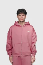 45keys Basic Zipper Hoodie Rose (18)