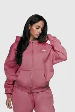 45keys Basic Zipper Hoodie Rose (2)
