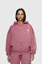 45keys Basic Zipper Hoodie Rose (7)