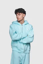 45keys Basic Zipper Hoodie Turquoise (2)