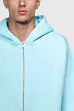 45keys Basic Zipper Hoodie Turquoise (4)