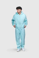 45keys Basic Zipper Hoodie Turquoise (6)