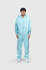 45keys Basic Zipper Hoodie Turquoise (8)