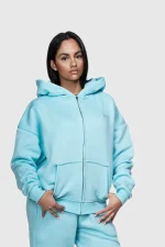45keys Basic Zipper Hoodie Turquoise (9)