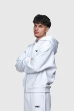 45keys Basic Zipper Hoodie White (5)