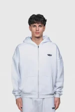 45keys Basic Zipper Hoodie White (6)