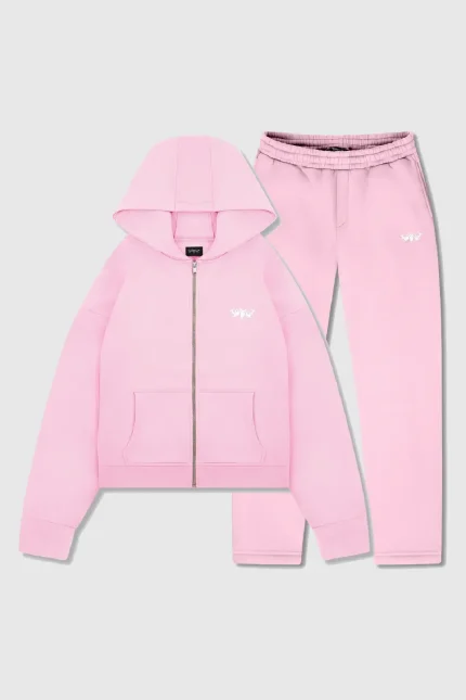 45kkeys Basic Zip Tracksuit Pink (10)