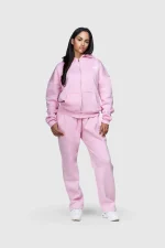 45kkeys Basic Zip Tracksuit Pink (6)